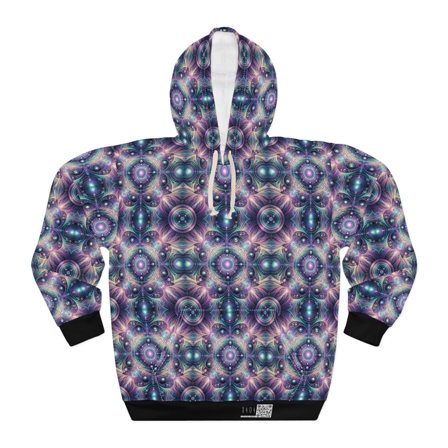 Iridescent Tech Fusion Tech-Forward Streetwear Pullover Hoodie - 8404 Design-61