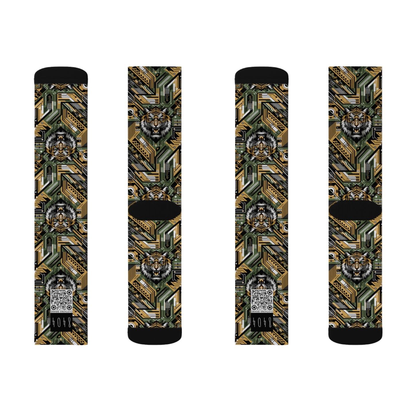 Neo-Camo Fusion Tech-Forward Streetwear Sublimation Socks - 8404 Design-58
