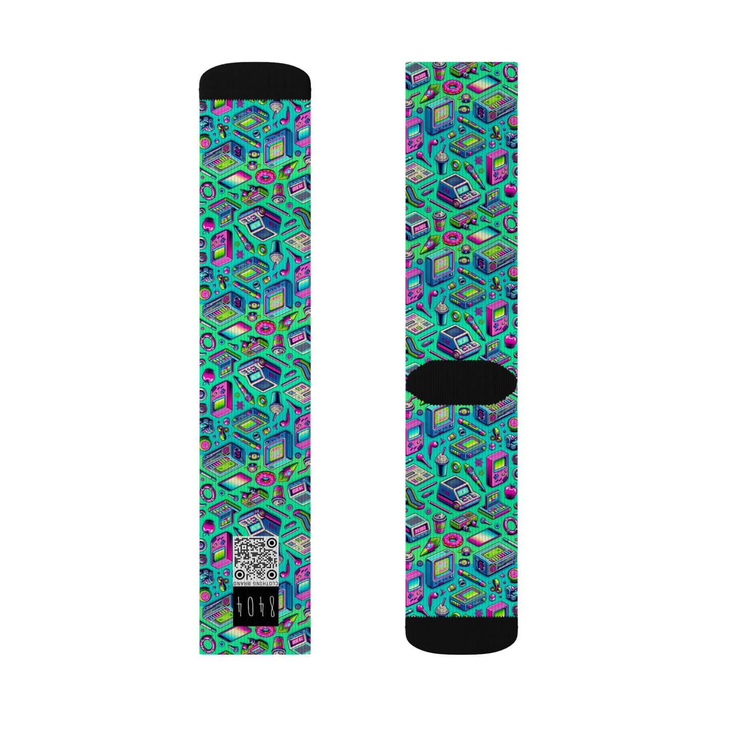 Y2k Revival Nostalgic Futurism Sublimation Socks - 8404 Design-48