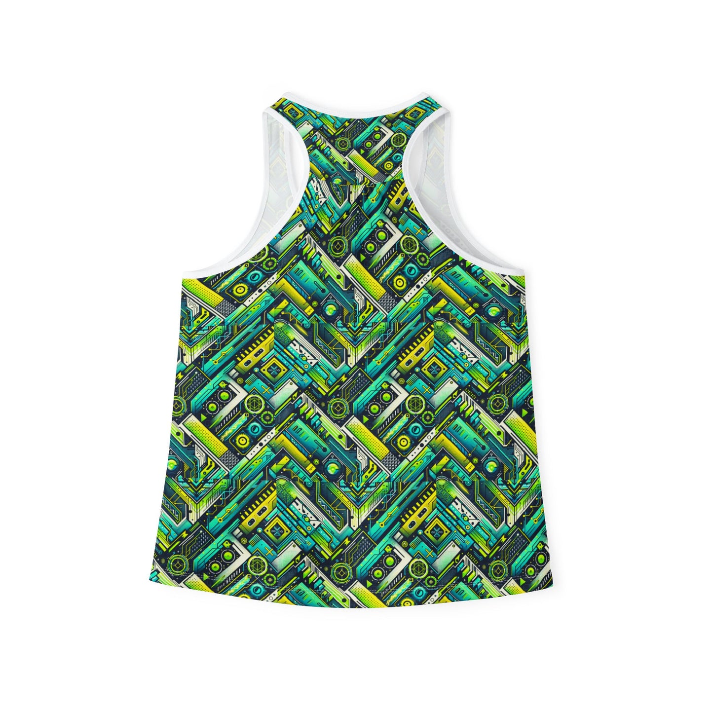 Tech-Infused Neon Tech-Forward Streetwear Women's Tank Top - 8404 Design-52