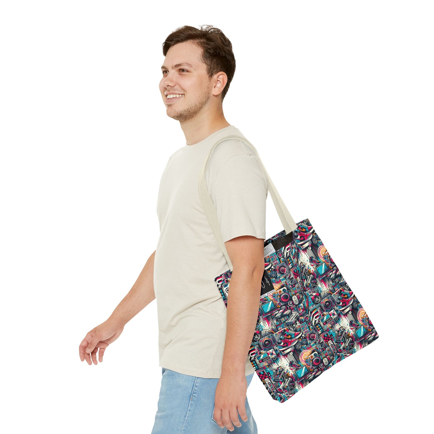 Urban Graffiti Fusion Eclectic Street Art Meets Modern Tech Culture Tote Bag - 8404 Design-50
