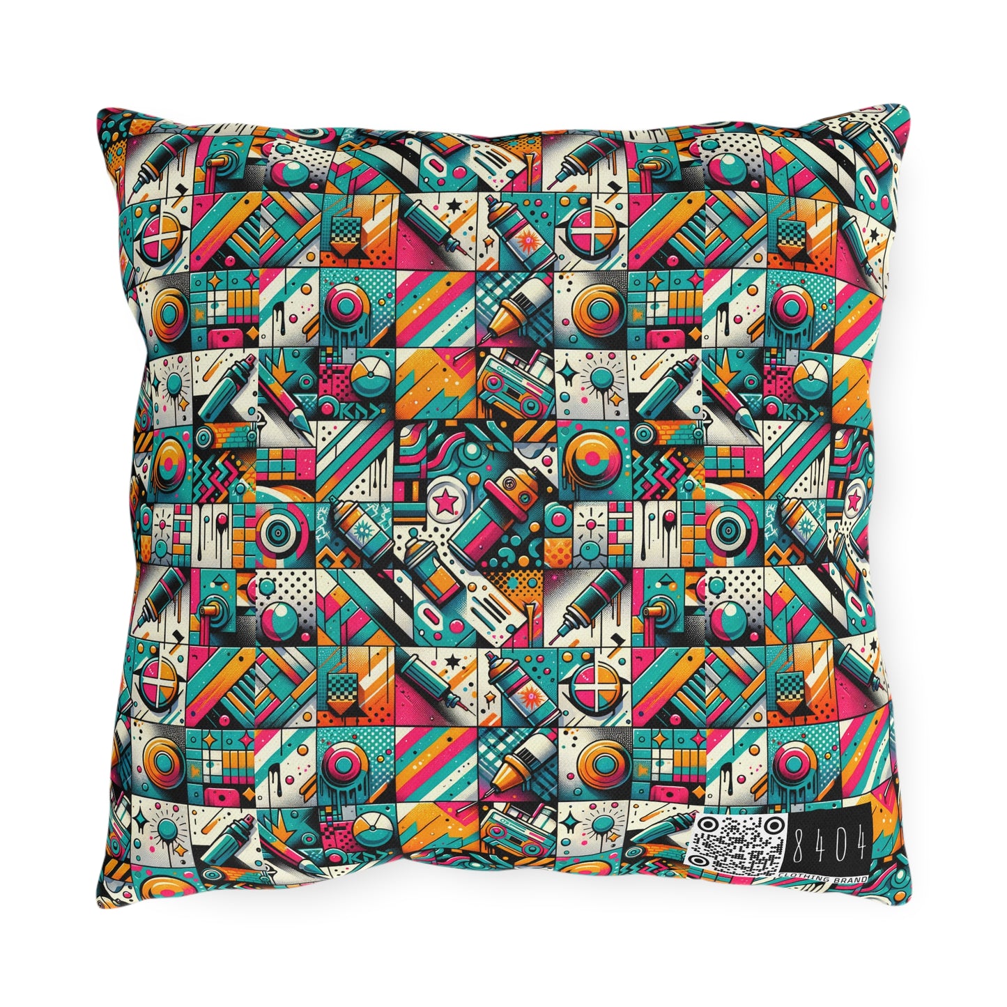 Graffiti Fusion Modern Street Art Fusion Outdoor Pillow - 8404 Design-58