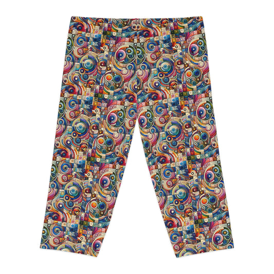 Digital Artistic Expression Artistic Streetwear Women's Capri Leggings - 8404 Design-49