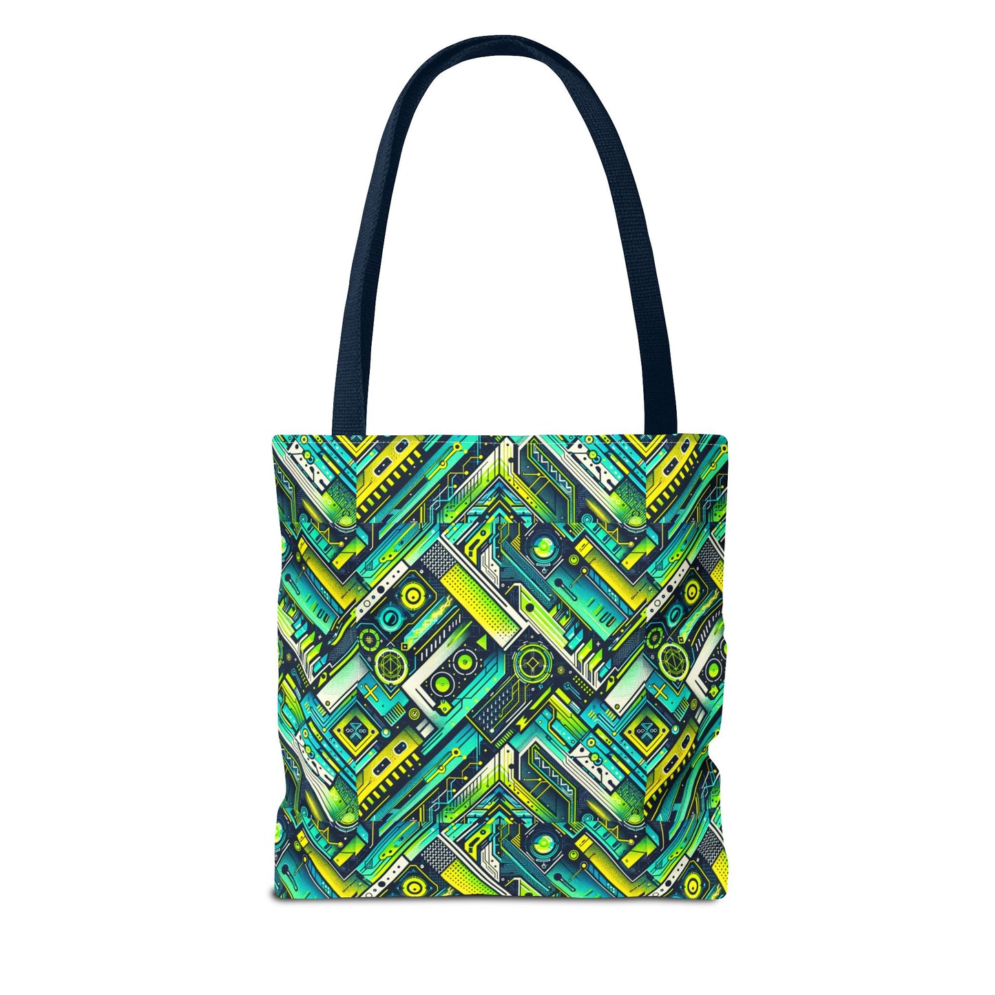 Tech-Infused Neon Tech-Forward Streetwear Tote Bag - 8404 Design-52