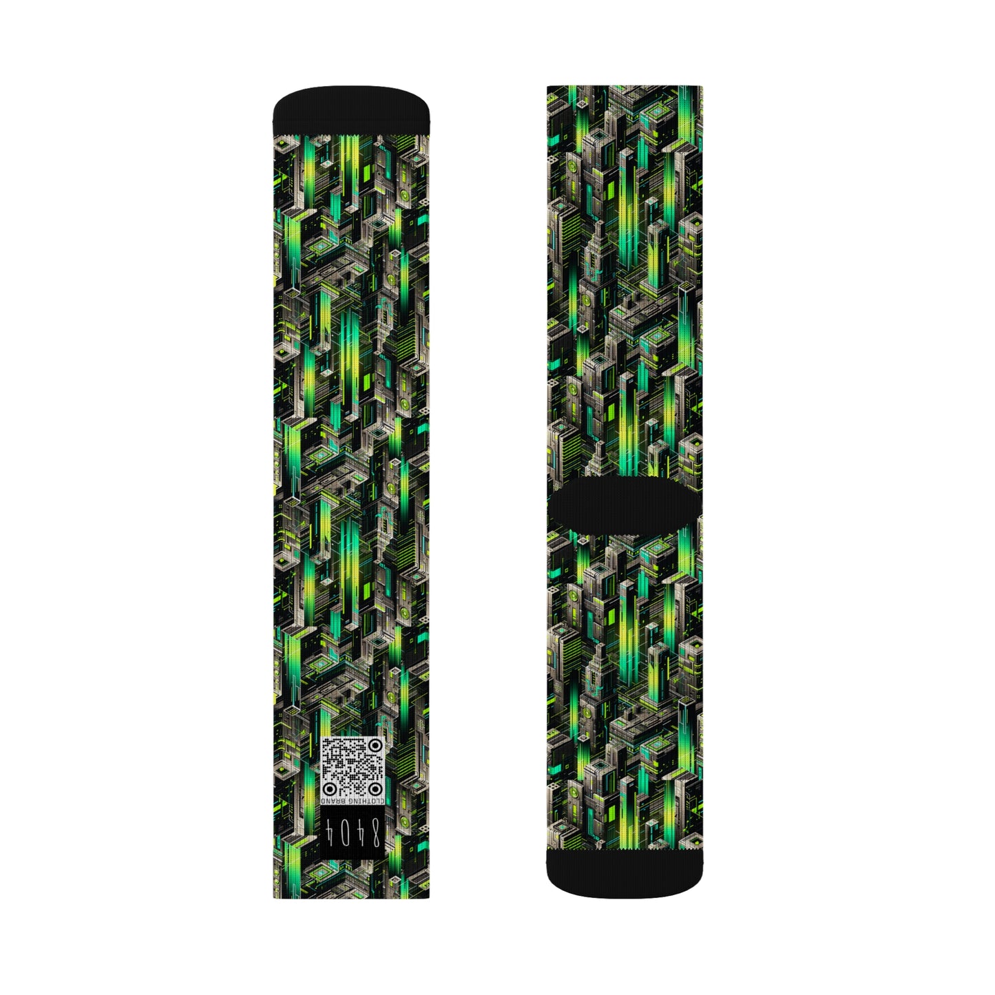 Digital Rebellion Tech-Forward Streetwear Sublimation Socks - 8404 Design-63