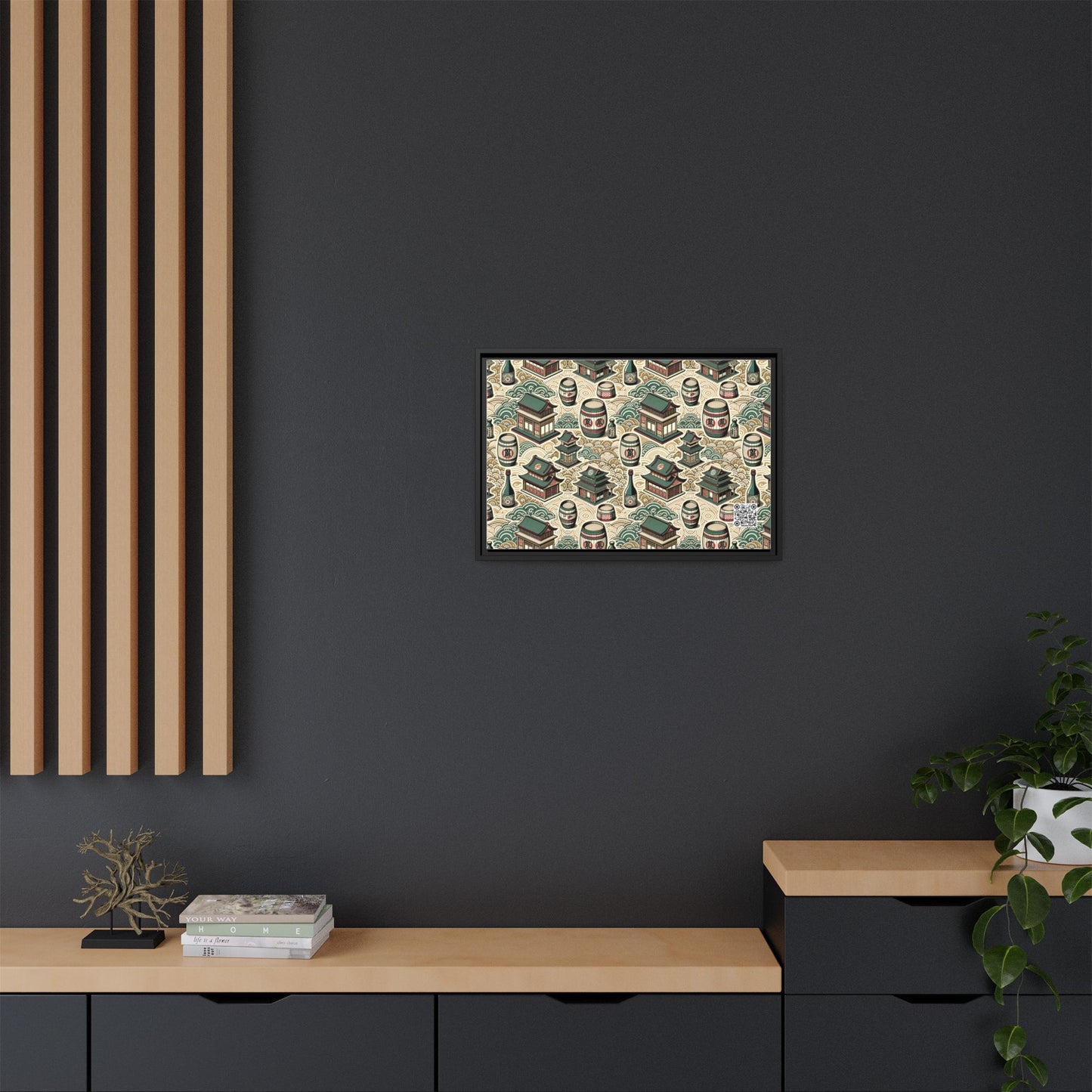 Cultural Artisanal Fusion Contemporary Cultural Elegance Matte Canvas, Framed (multi-Color) - 8404 Design-68 B