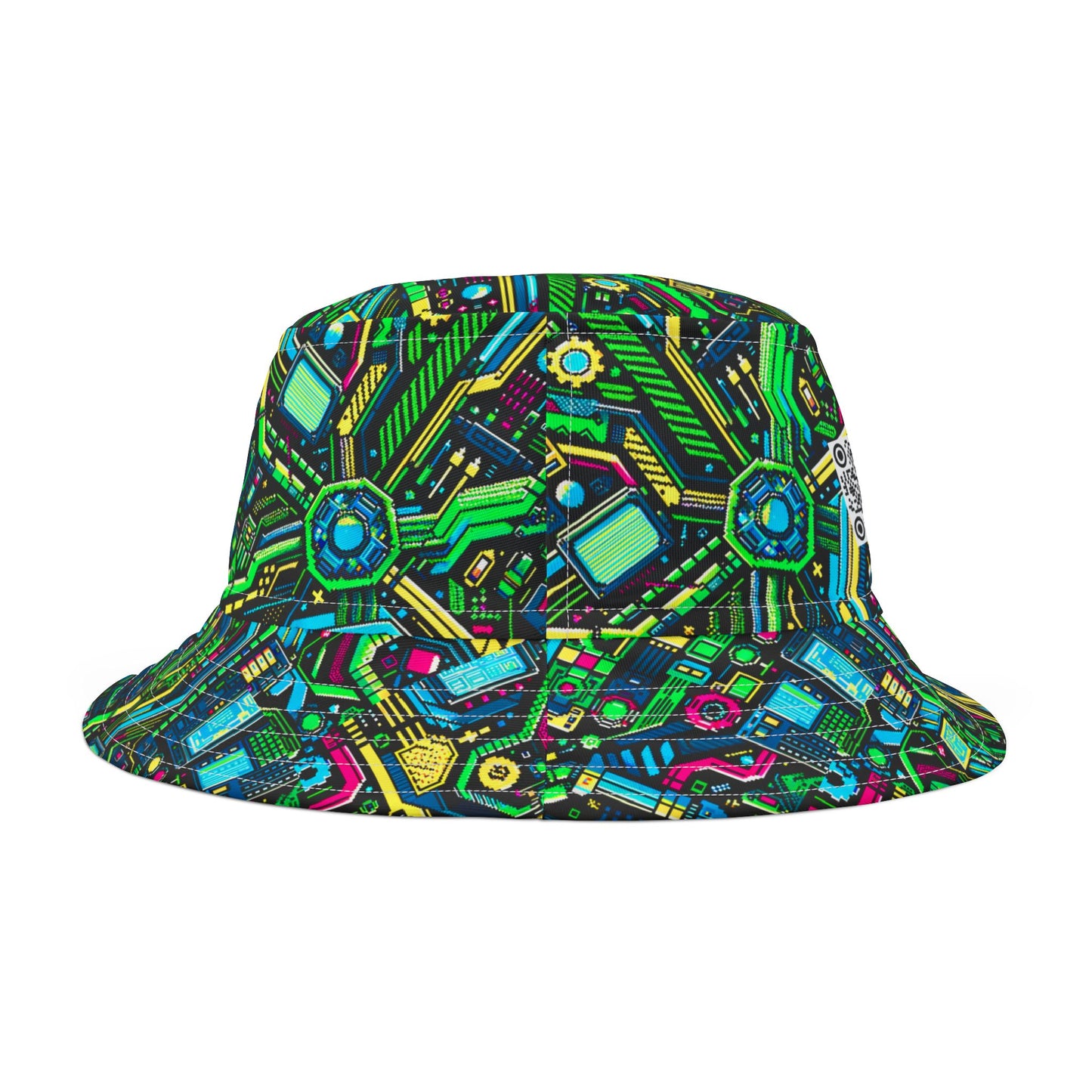 Digital Nomad Chic Cyberpunk Tech Bucket Hat - 8404 Design-43