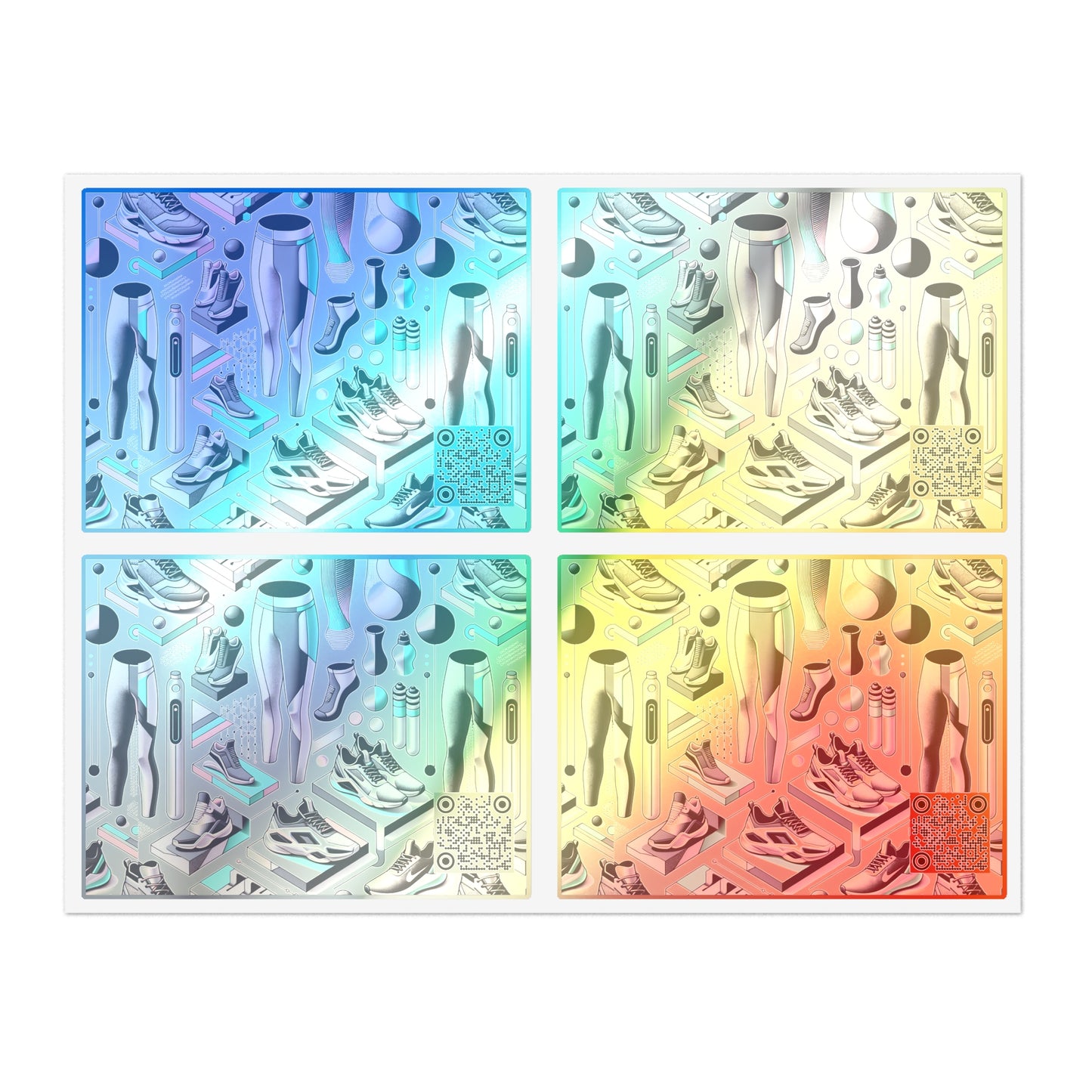 Tech-Infused Athleisure Futuristic Athletic Tech Sticker Sheets - 8404 Design-44