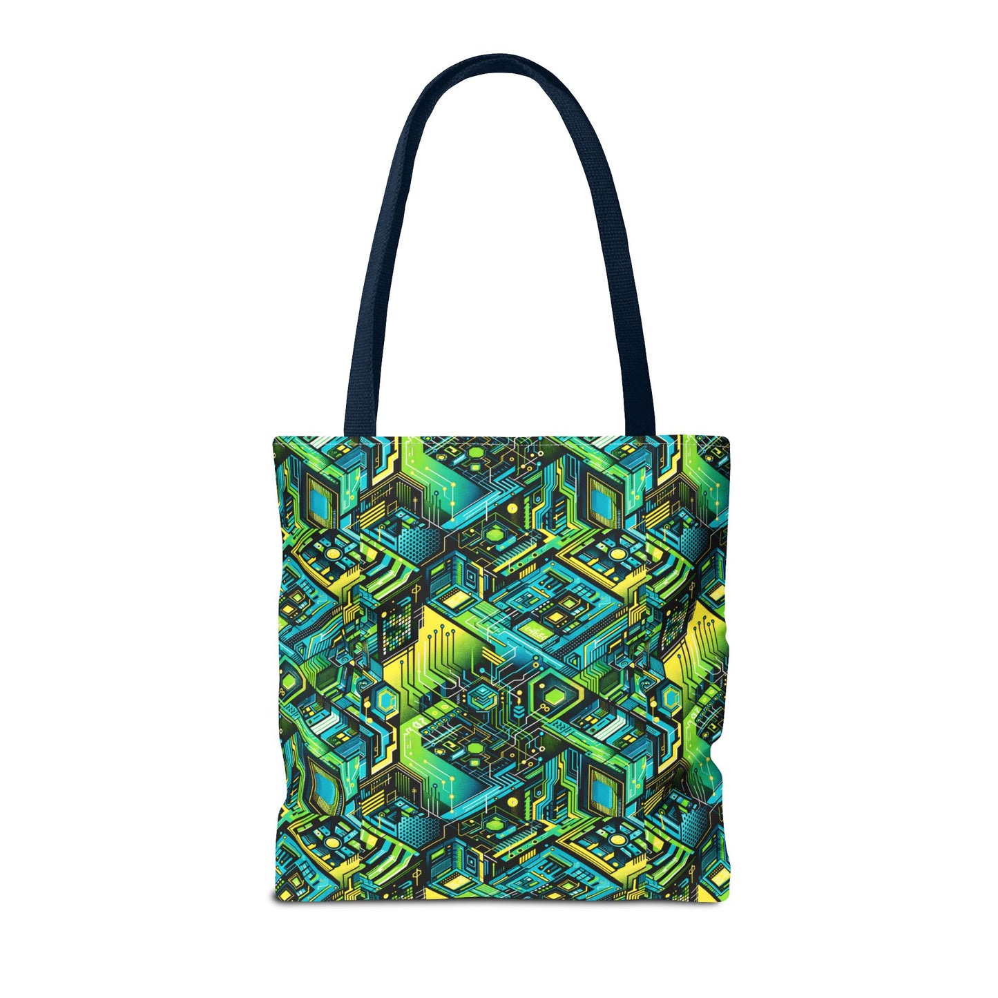 Tech-Infused Neon Tech-Forward Streetwear Tote Bag - 8404 Design-38