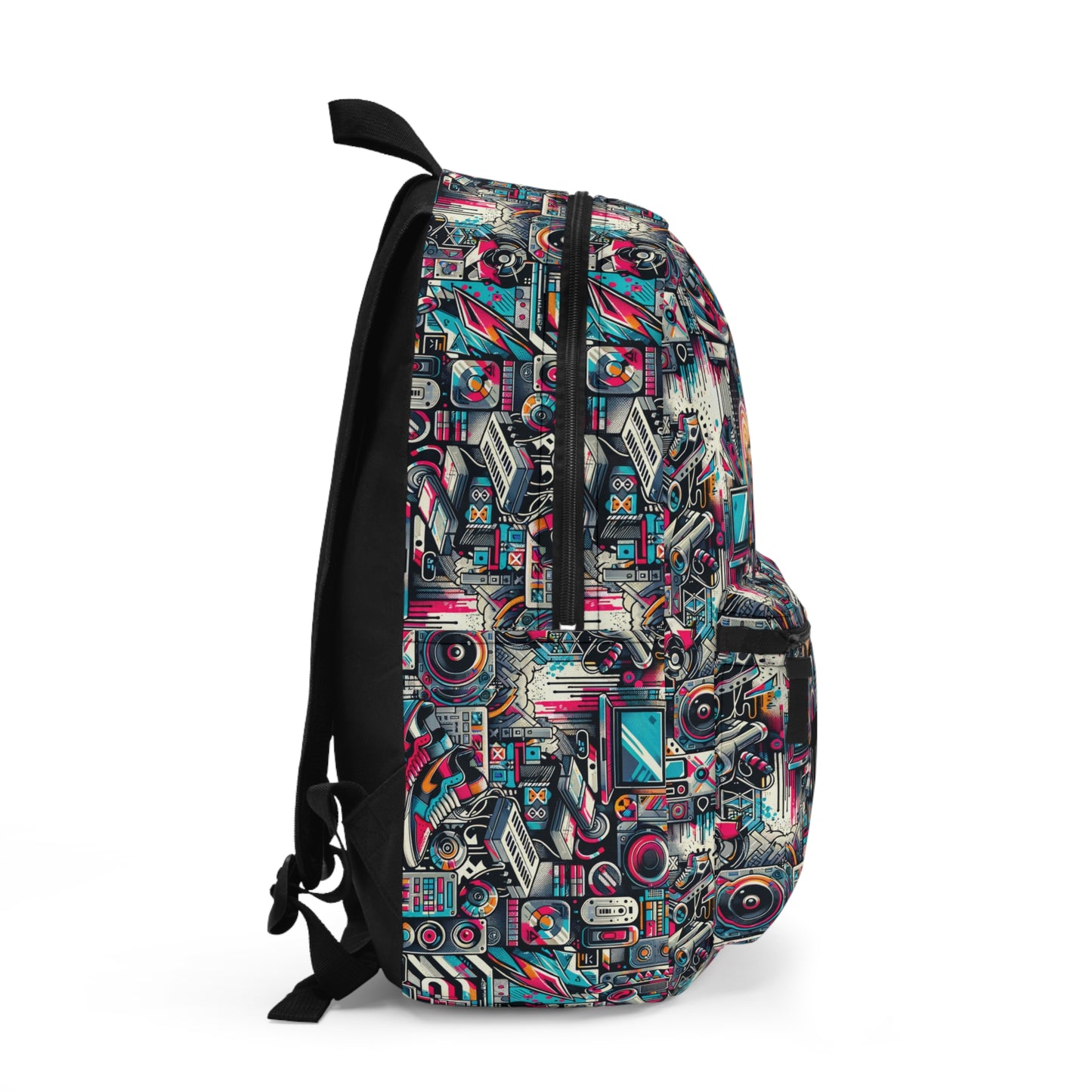 Urban Graffiti Fusion Eclectic Street Art Meets Modern Tech Culture Backpack - 8404 Design-50