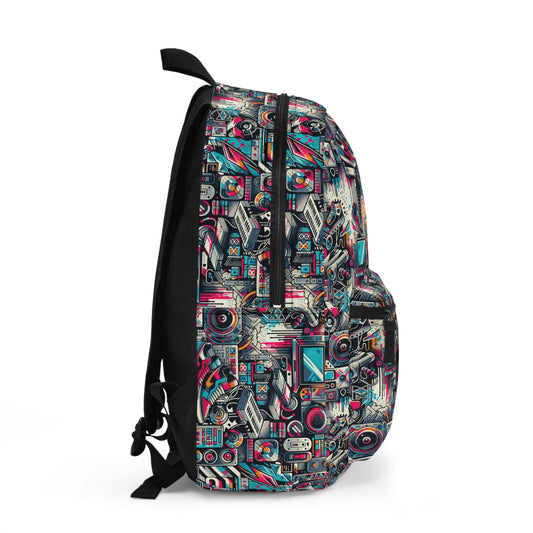 Urban Graffiti Fusion Eclectic Street Art Meets Modern Tech Culture Backpack - 8404 Design-50