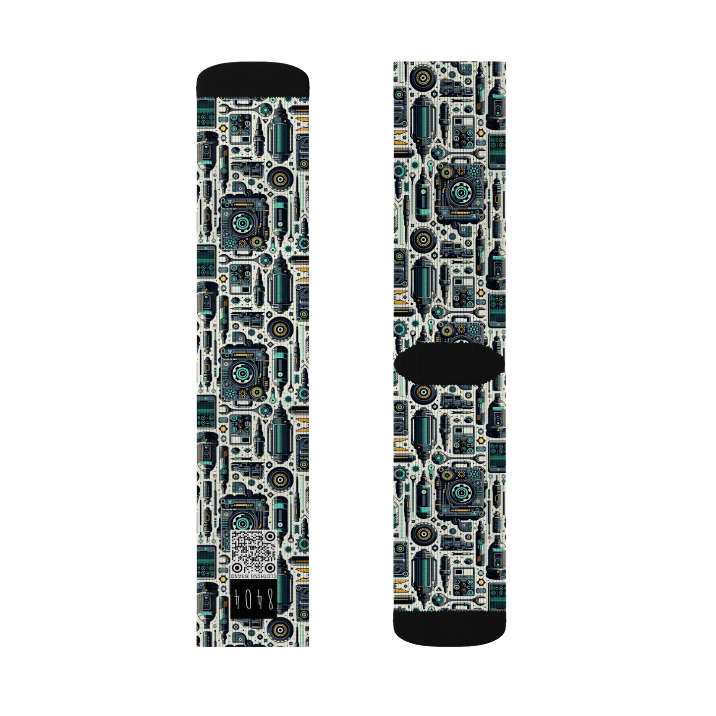 Tech Utility Fusion Modern Tech Streetwear Sublimation Socks - 8404 Design-53