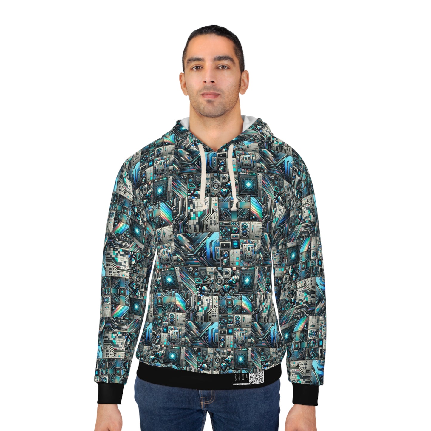 Tech-Infused Futurism Sleek Tech Edge Pullover Hoodie - 8404 Design-48