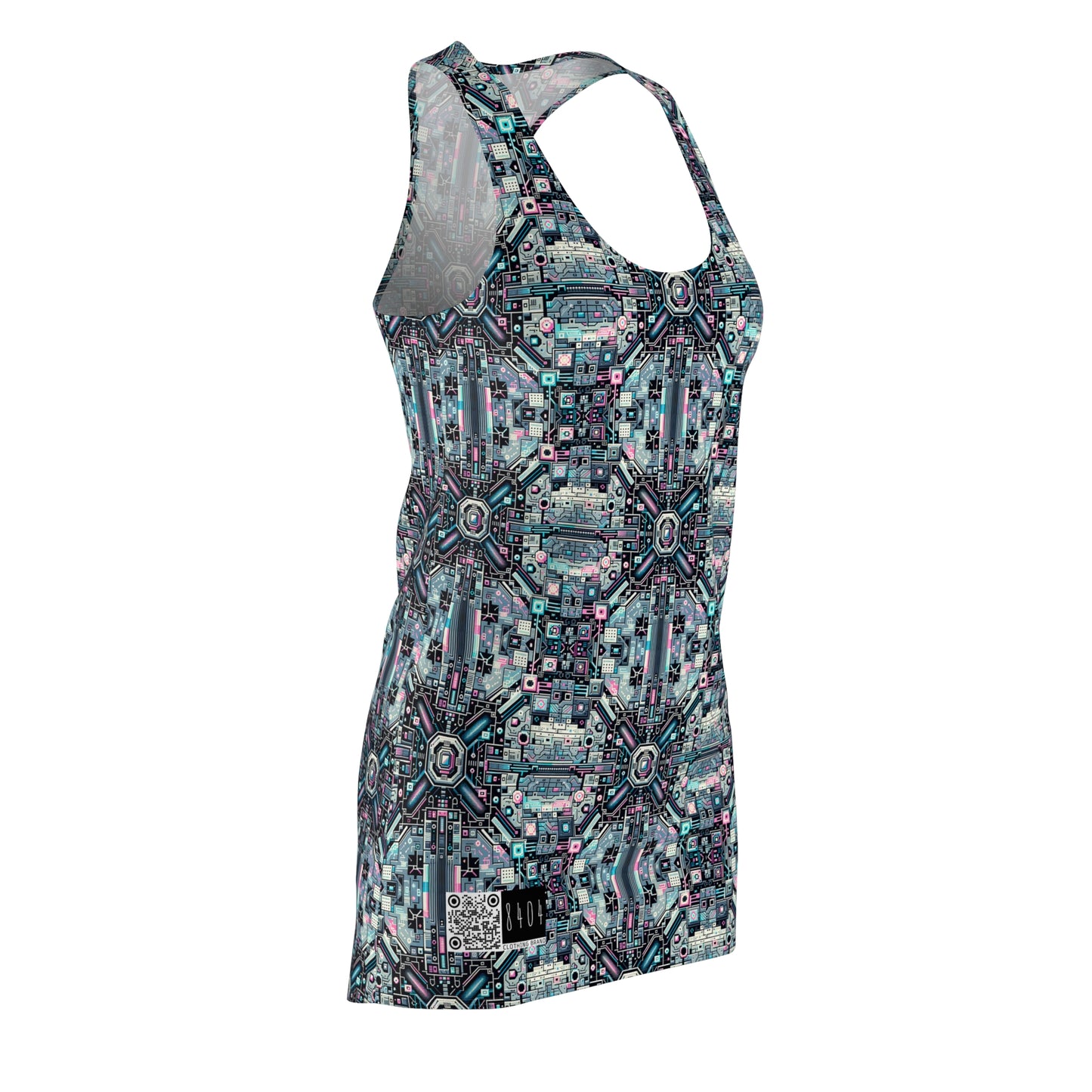 Digital Renaissance Tech-Forward Maximalism Women's Cut & Sew Racerback Dress - 8404 Design-44