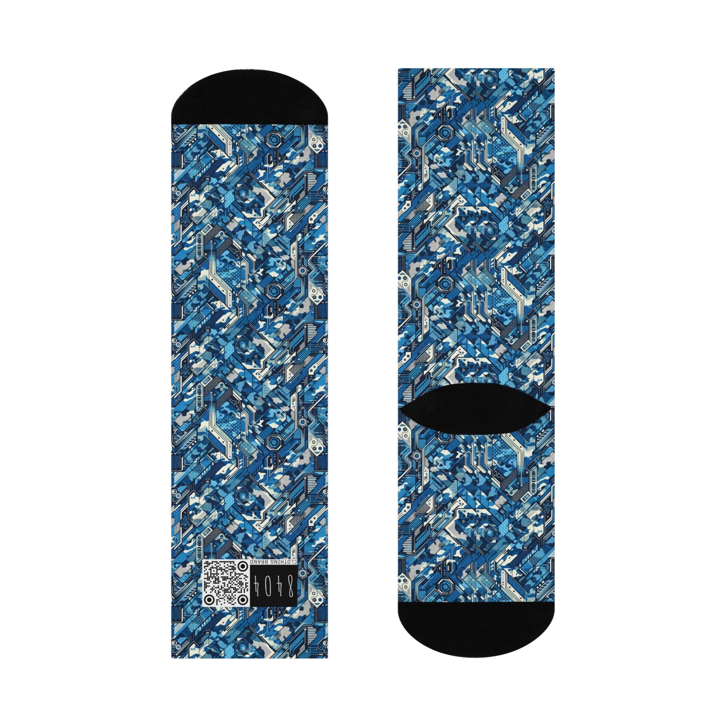 Tech Urban Camo Tech-Forward Streetwear With a Futuristic Military Edge Cushioned Crew Socks - 8404 Design-39