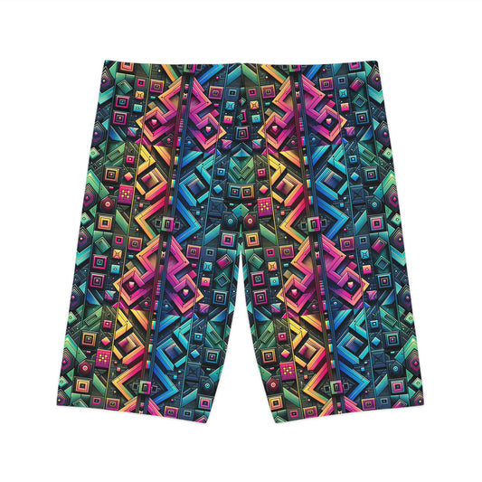 Tech-Inspired Graphics Cyberpunk Cool Women's Bike Shorts - 8404 Design-58