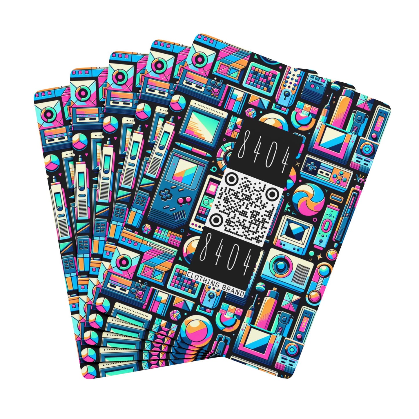 Digital Pop Art Fusion Youthful and Tech-Inspired Poker Playing Cards - 8404 Design-73 B