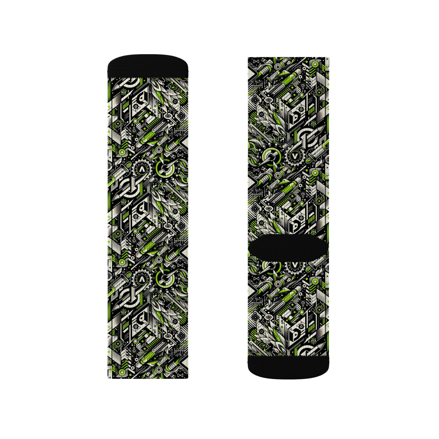 Graffiti Tech Fusion Bold Streetwear Fusion Sublimation Socks - 8404 Design-59