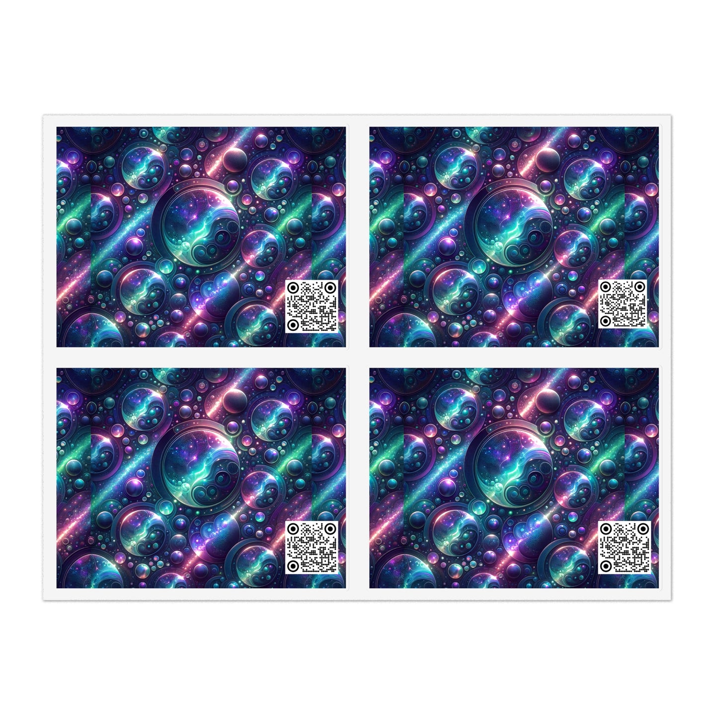 Iridescent Tech Fusion Tech-Forward Streetwear Sticker Sheets - 8404 Design-51