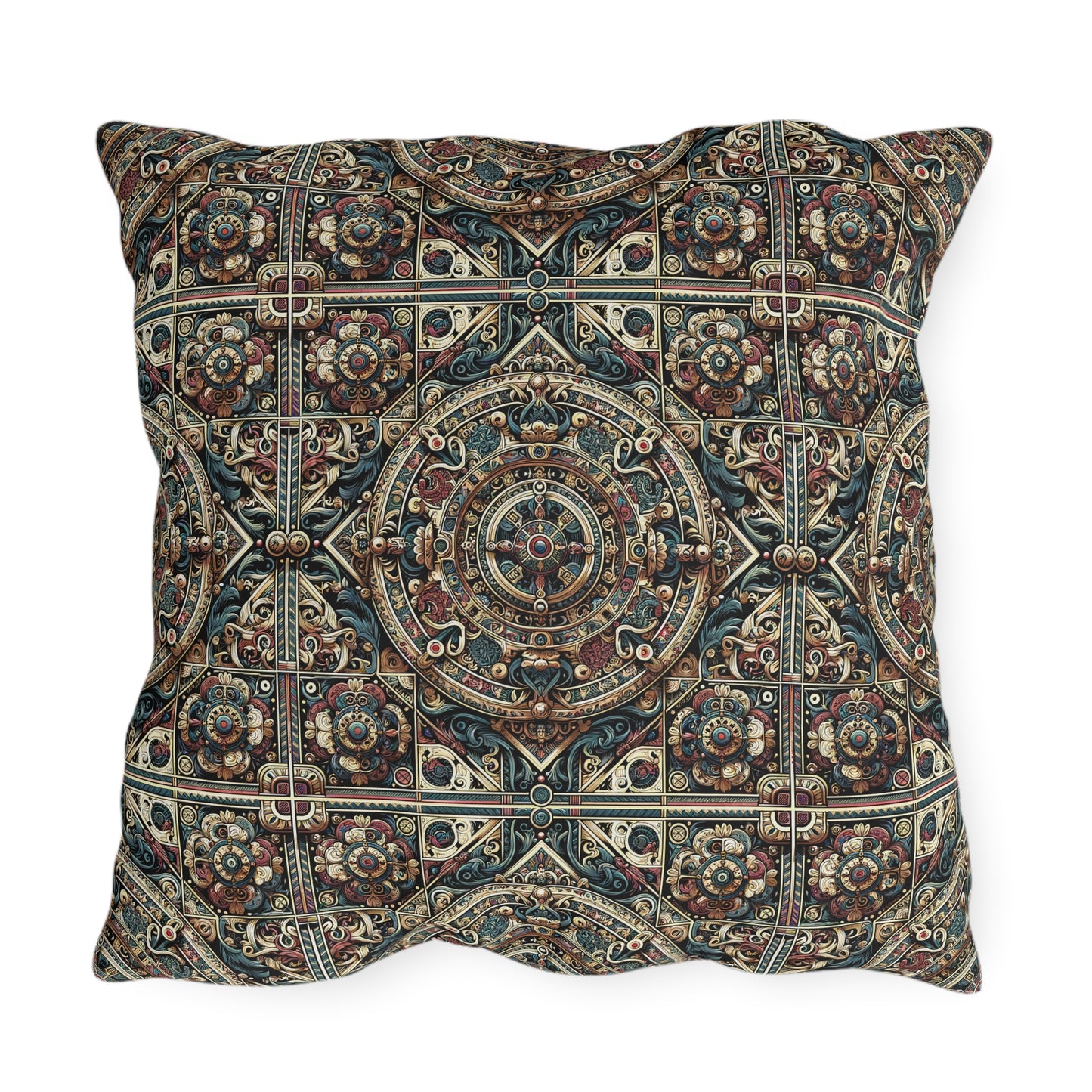 Urban Renaissance Historical Fusion With Street Edge Outdoor Pillow - 8404 Design-57