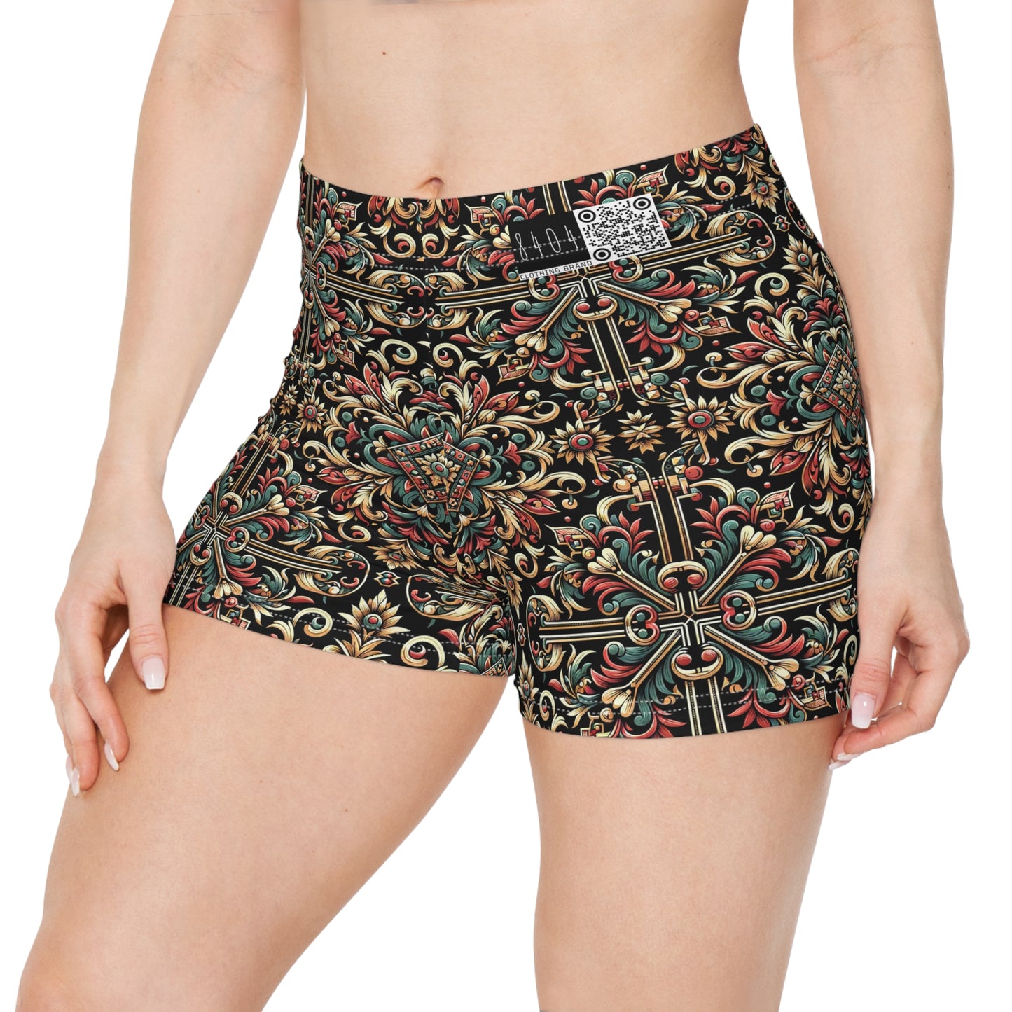 Streetwear Renaissance Artistic Clash of Old and New Women's Shorts - 8404 Design-46