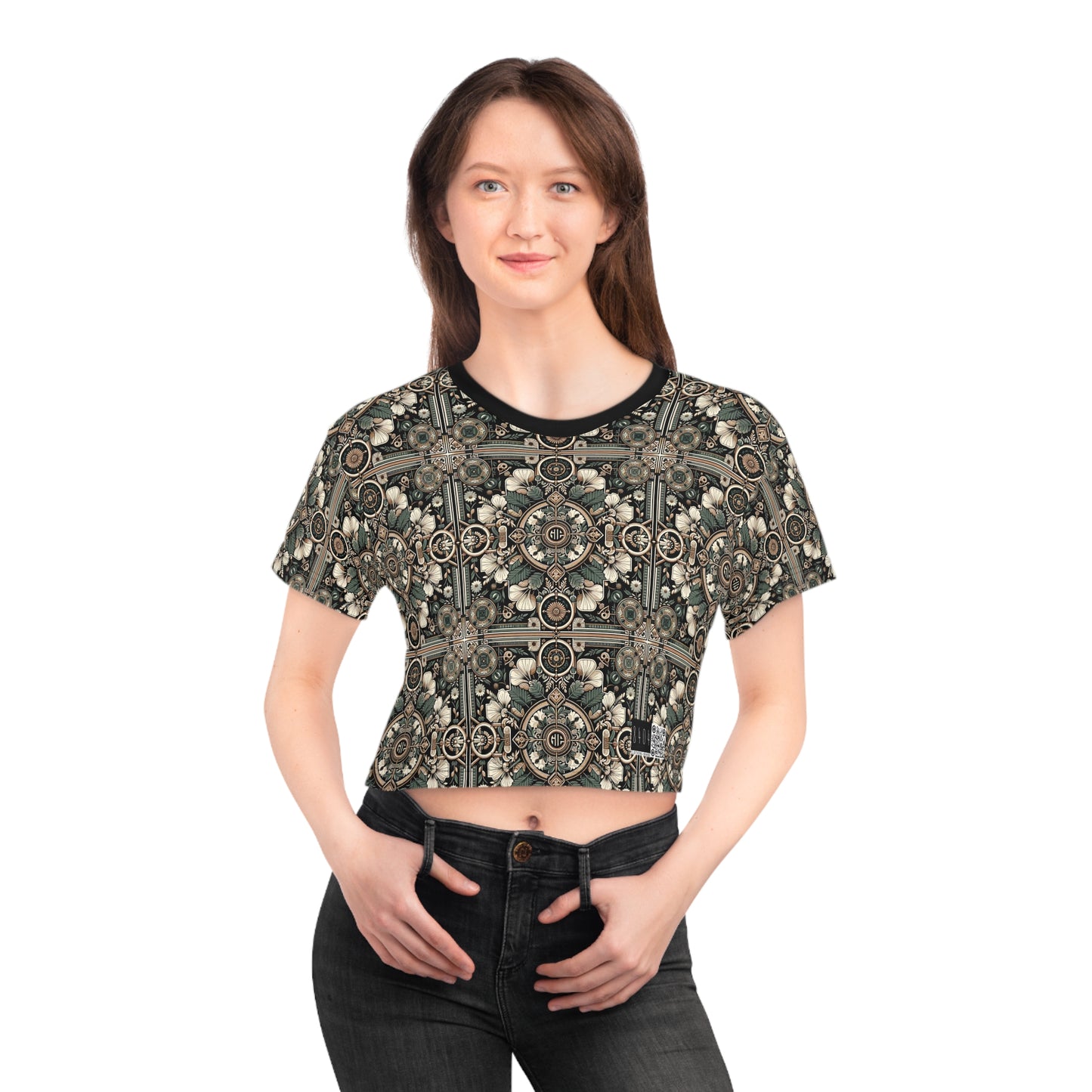 Cyber Garden Party Tech Garden Extravaganza Crop Tee - 8404 Design-66