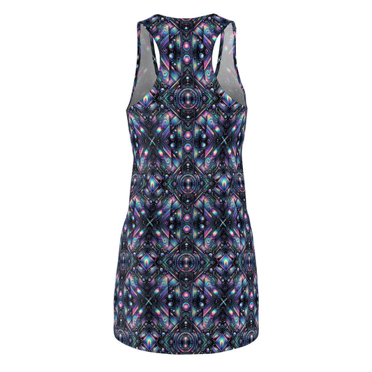Galactic Hues Tech-Forward Cosmic Fusion Women's Cut & Sew Racerback Dress - 8404 Design-58
