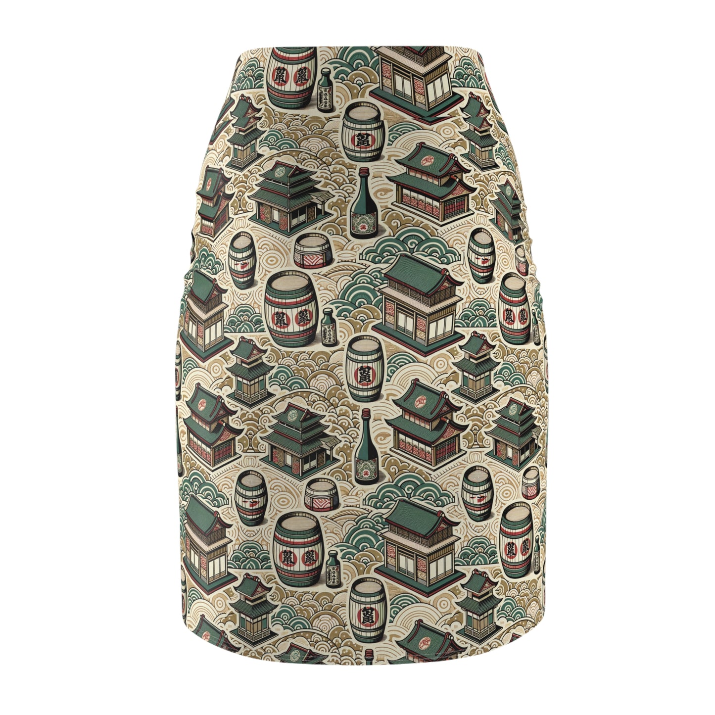 Cultural Artisanal Fusion Contemporary Cultural Elegance Women's Pencil Skirt - 8404 Design-68
