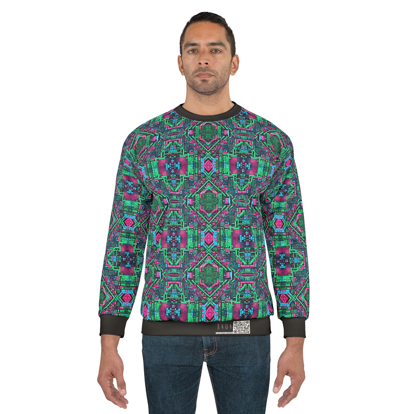 Digital Glitch Vibes Tech-Inspired Streetwear Sweatshirt - 8404 Design-71