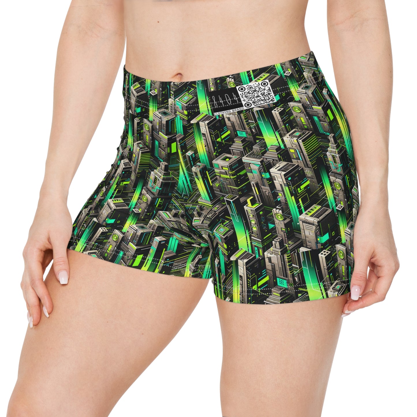 Digital Rebellion Tech-Forward Streetwear Women's Shorts - 8404 Design-63