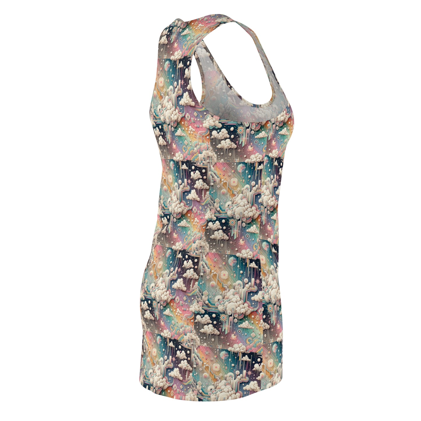 Digital Dreamland Whimsical and Nostalgic Streetwear With a Digital Twist Women's Cut & Sew Racerback Dress - 8404 Design-52