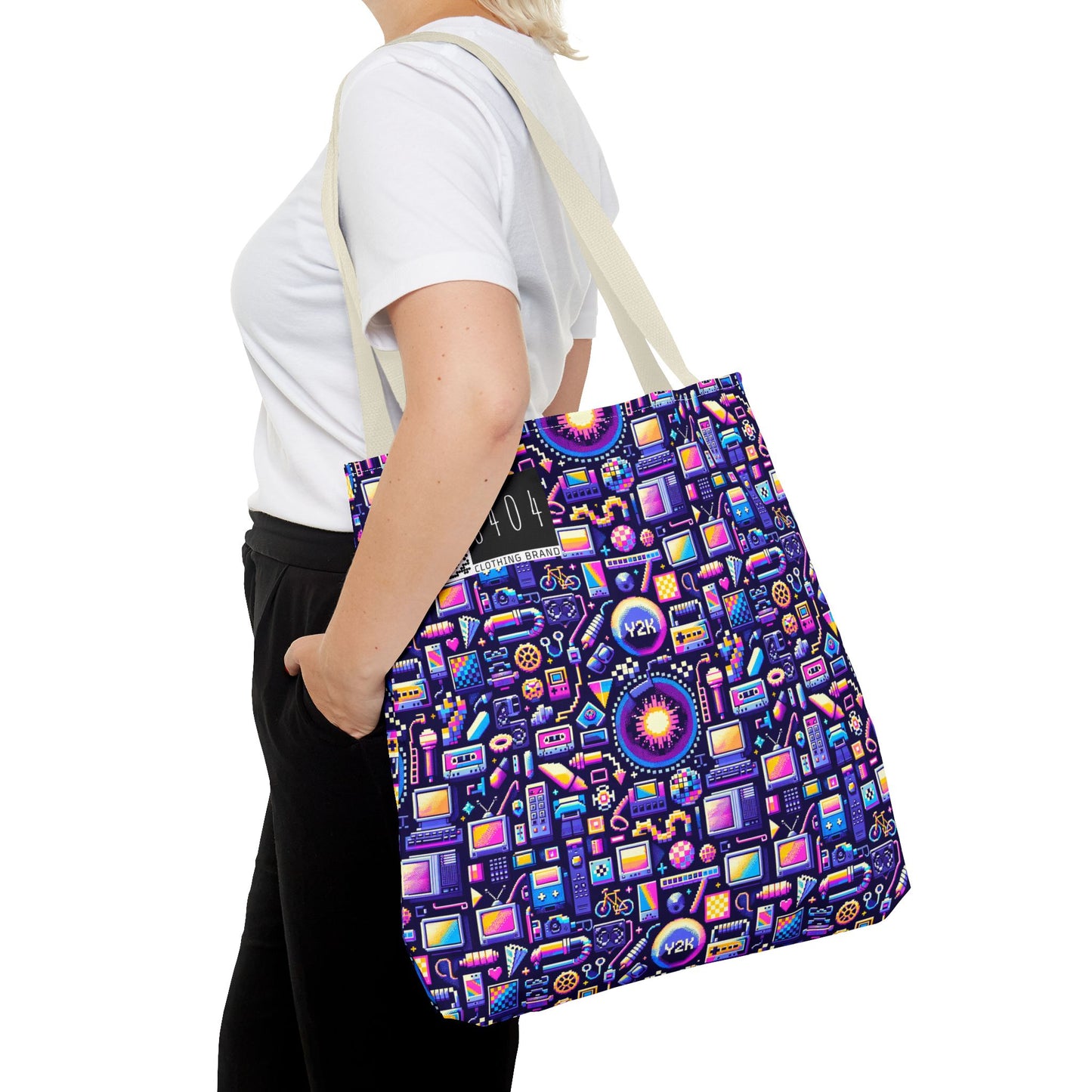 Digital Nostalgia Modern Retro Fusion Tote Bag - 8404 Design-64