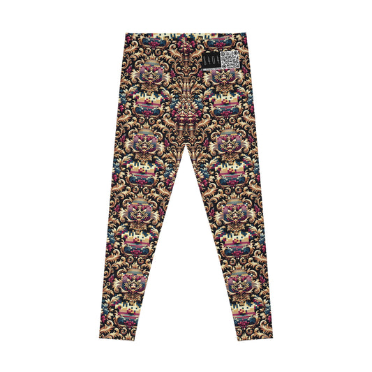 Digital Renaissance Modern Baroque Fusion Stretch Leggings - 8404 Design-53
