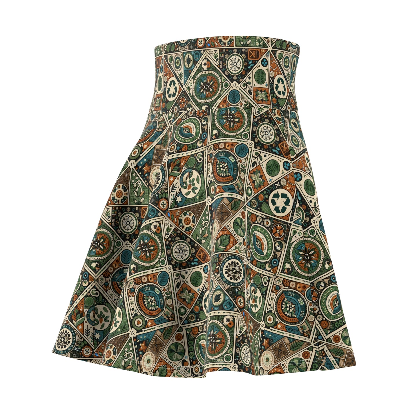 Sustainable Streetwear Sustainability-conscious Urban Style Women's Skater Skirt - 8404 Design-67
