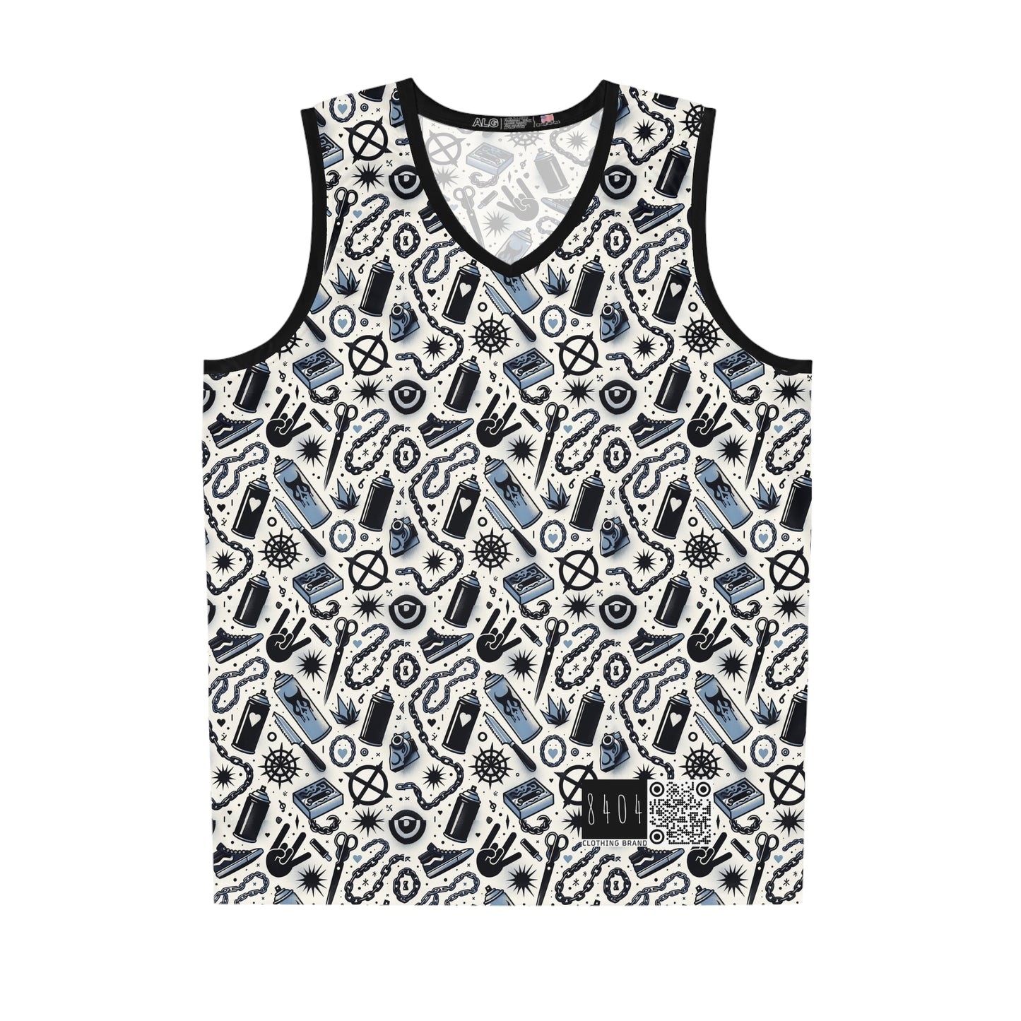Cultural Rebellion Graphics Edgy and Rebellious With a Hint of Nostalgia Basketball Jersey - 8404 Design-57