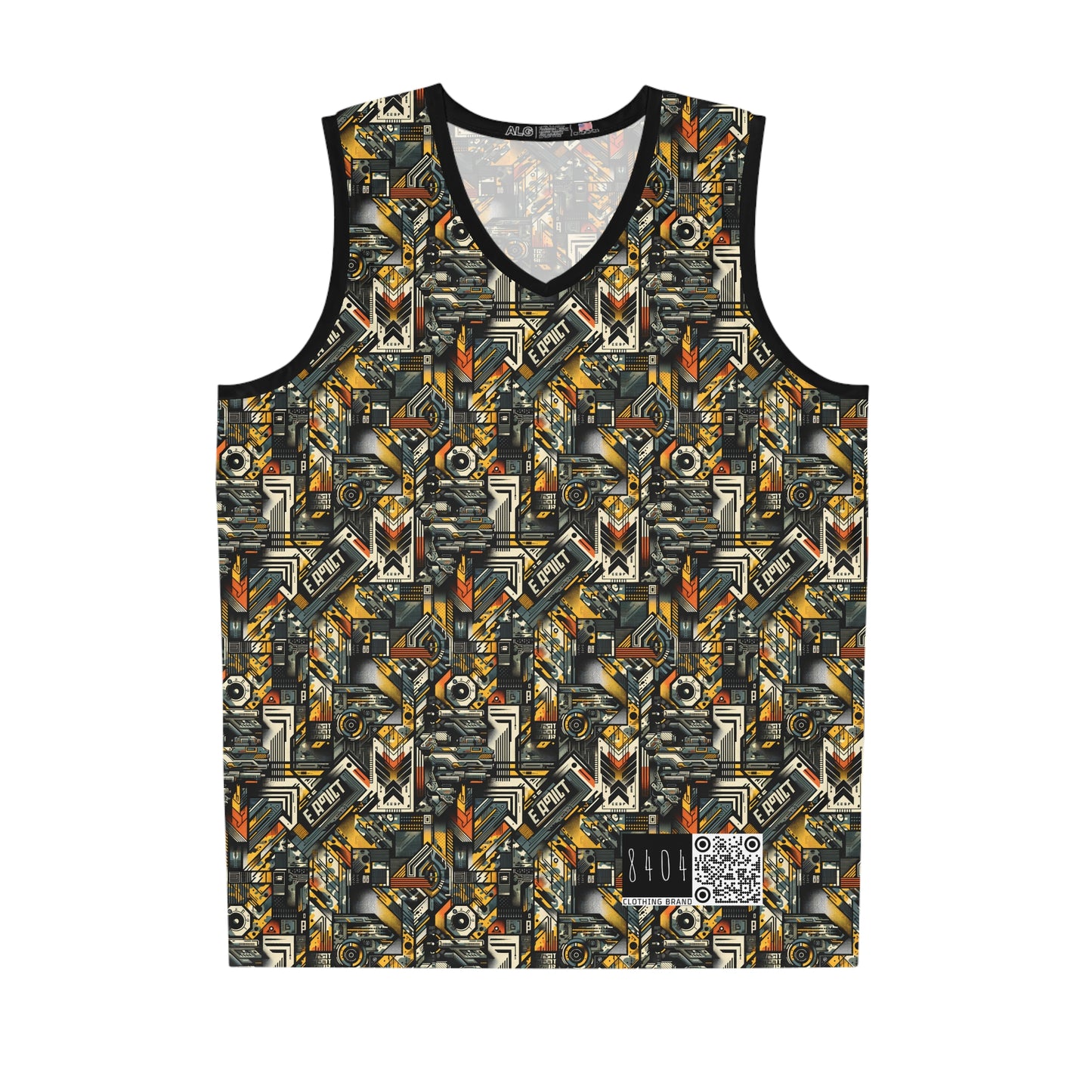 Digital Punk Futuristic Grunge Basketball Jersey - 8404 Design-49