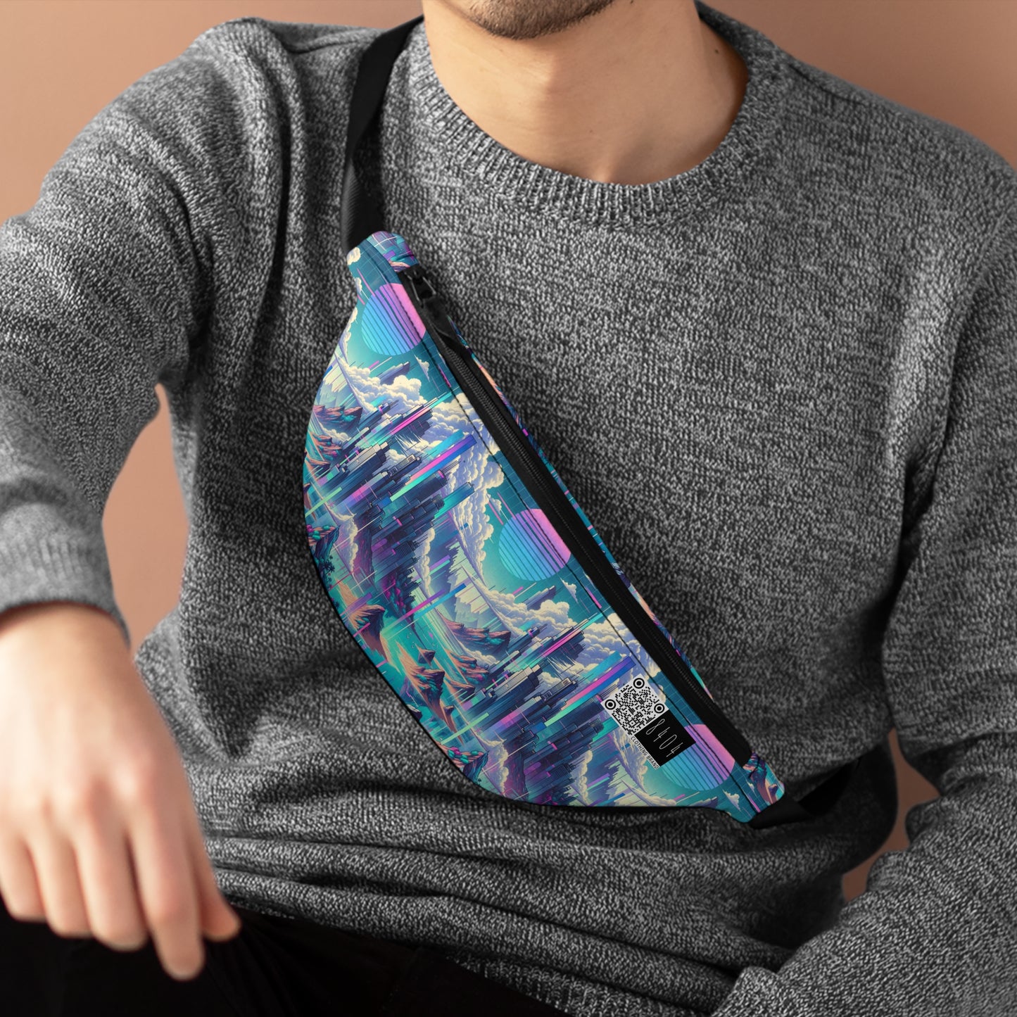 Digital Dreamscapes Digitally-Inspired Streetwear With a Dreamy, Surreal Twist Fanny Pack - 8404 Design-53