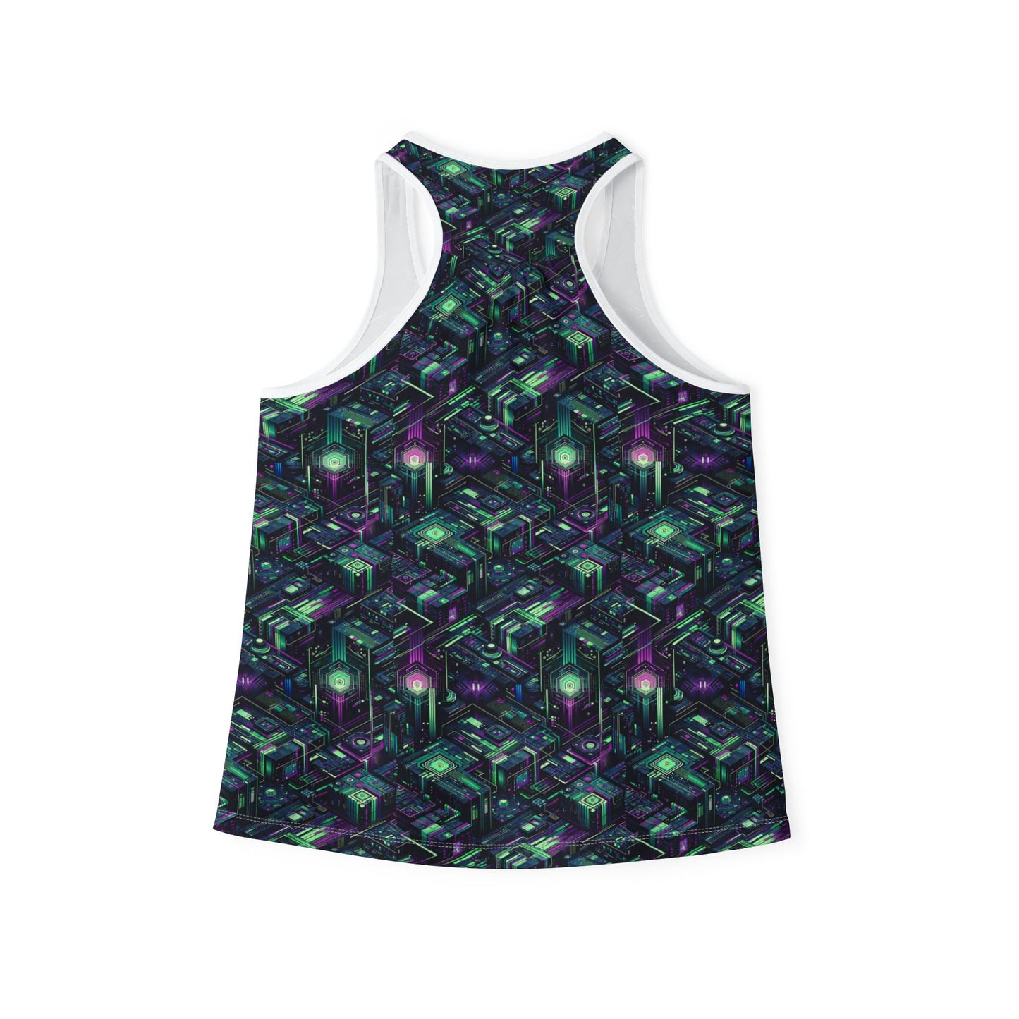 Tech Noir Aesthetics Tech-Forward Urban Dystopia Women's Tank Top - 8404 Design-43