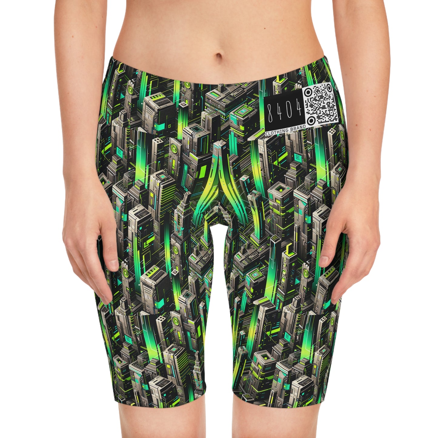 Digital Rebellion Tech-Forward Streetwear Women's Bike Shorts - 8404 Design-63