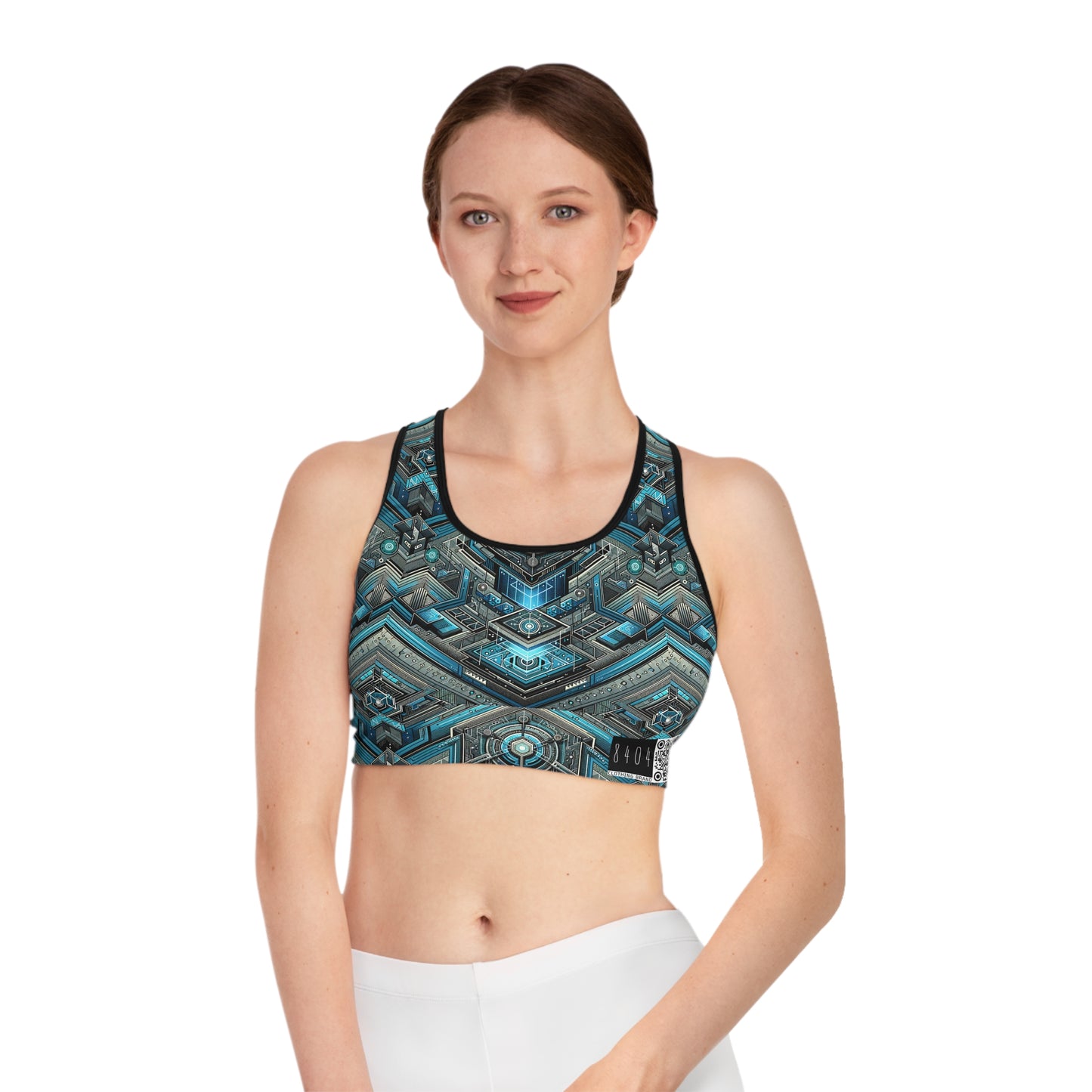 Tech-Infused Futurism Sleek Tech Edge Sports Bra - 8404 Design-49