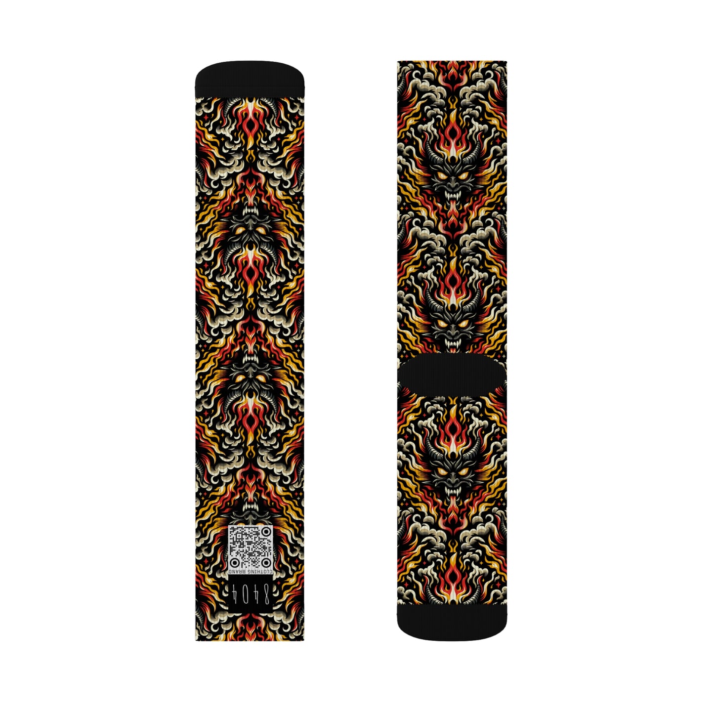 Flame Graphics Maximalist Streetwear Sublimation Socks - 8404 Design-59