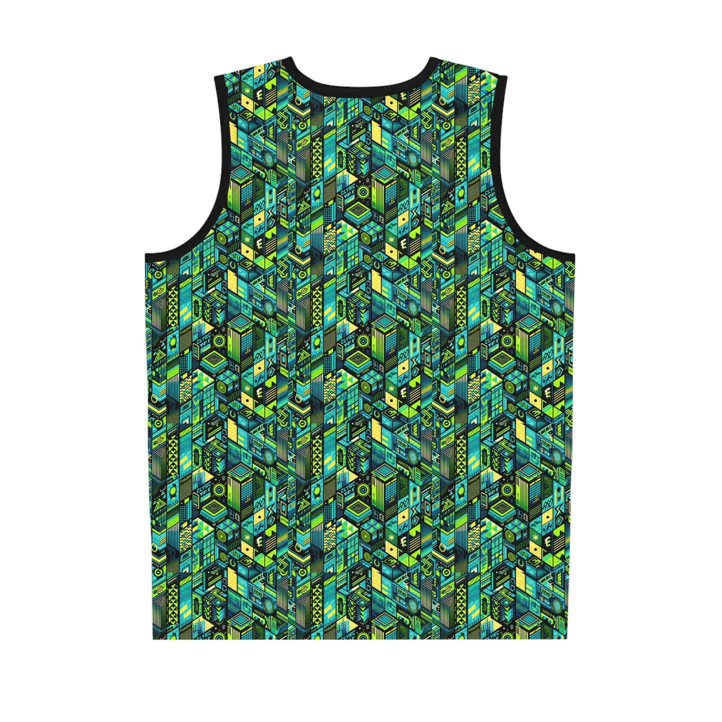 Tech-Infused Neon Tech-Forward Streetwear Basketball Jersey - 8404 Design-61