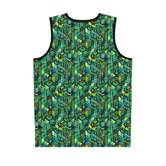 Tech-Infused Neon Tech-Forward Streetwear Basketball Jersey - 8404 Design-61