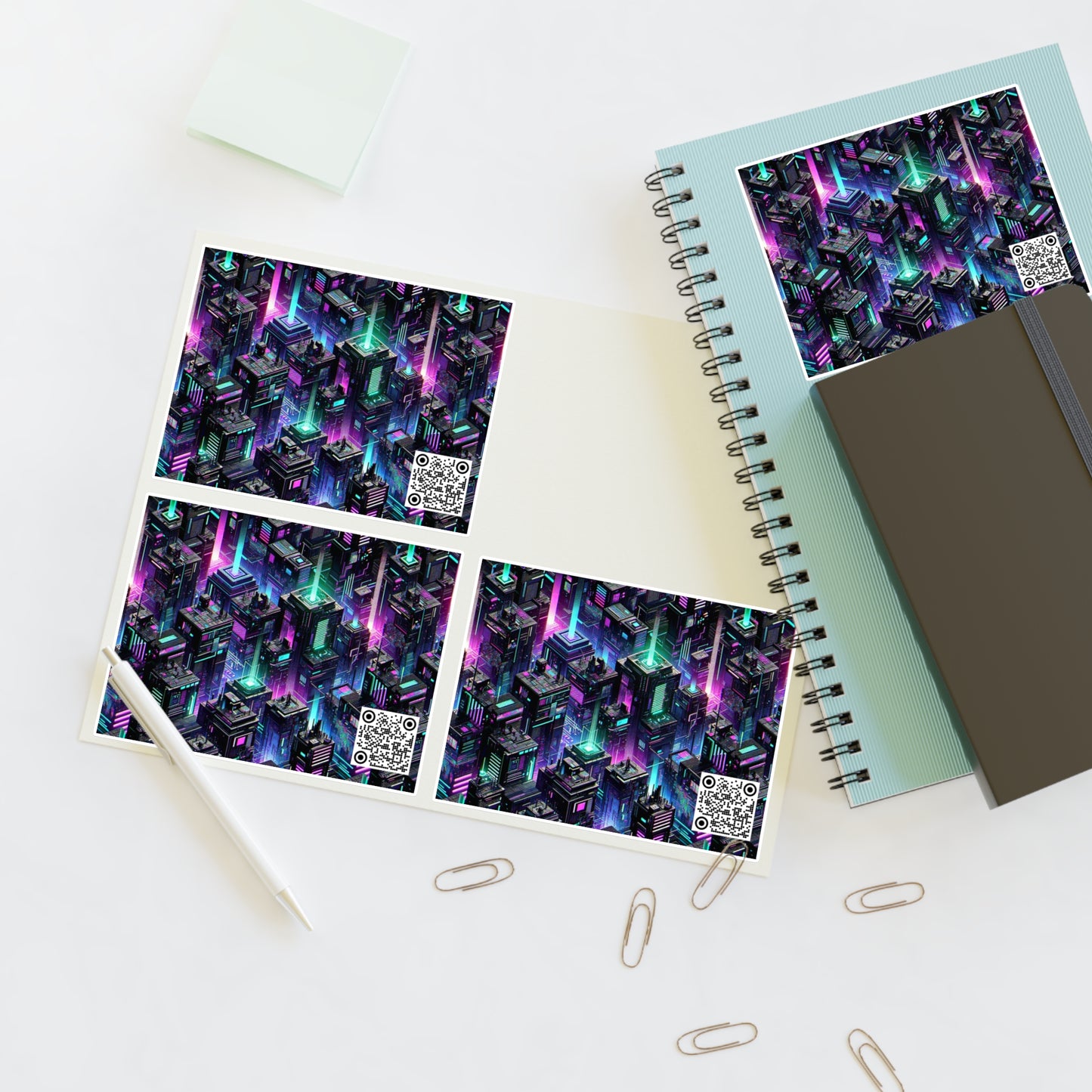 Tech Noir Graphics Futuristic Tech Aesthetics Sticker Sheets - 8404 Design-55