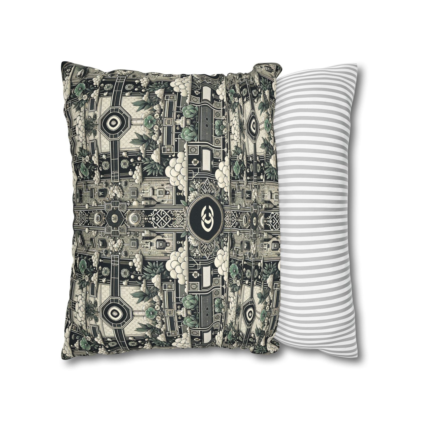 Cyber Garden Party Tech Garden Extravaganza Spun Polyester Square Pillowcase - 8404 Design-54
