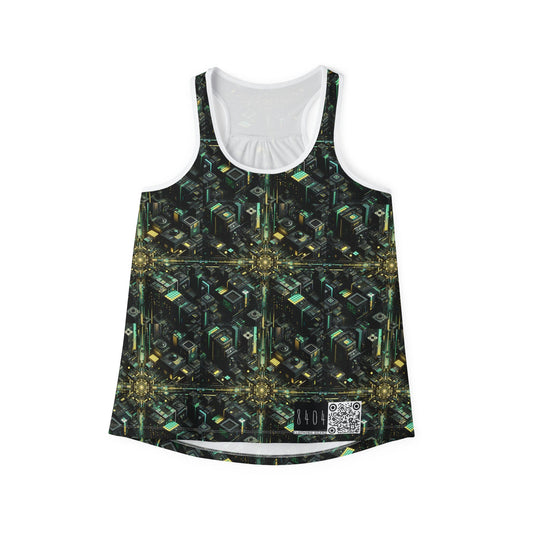 Tech Noir Graphics Tech-Inspired Streetwear Women's Tank Top - 8404 Design-66