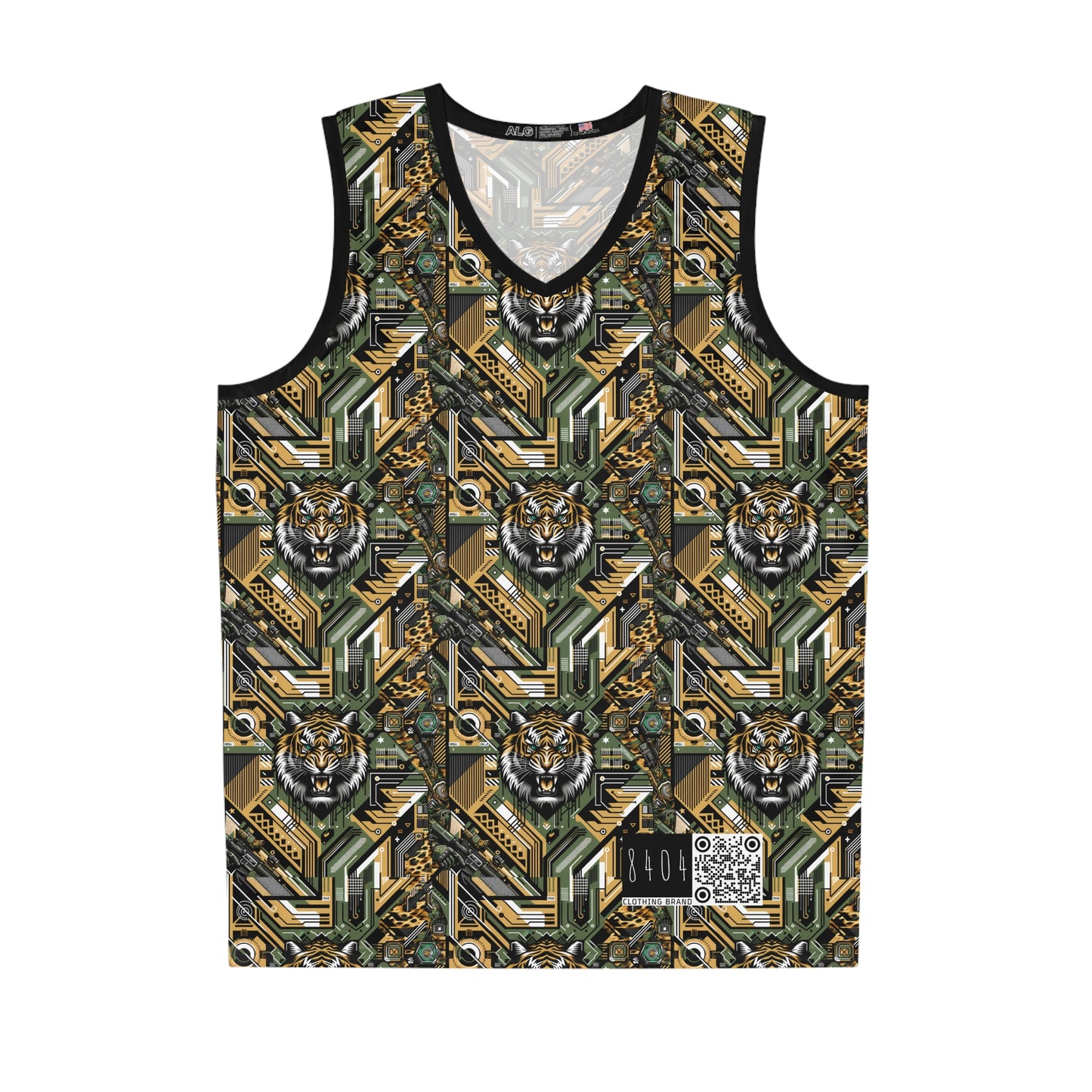 Neo-Camo Fusion Tech-Forward Streetwear Basketball Jersey - 8404 Design-58