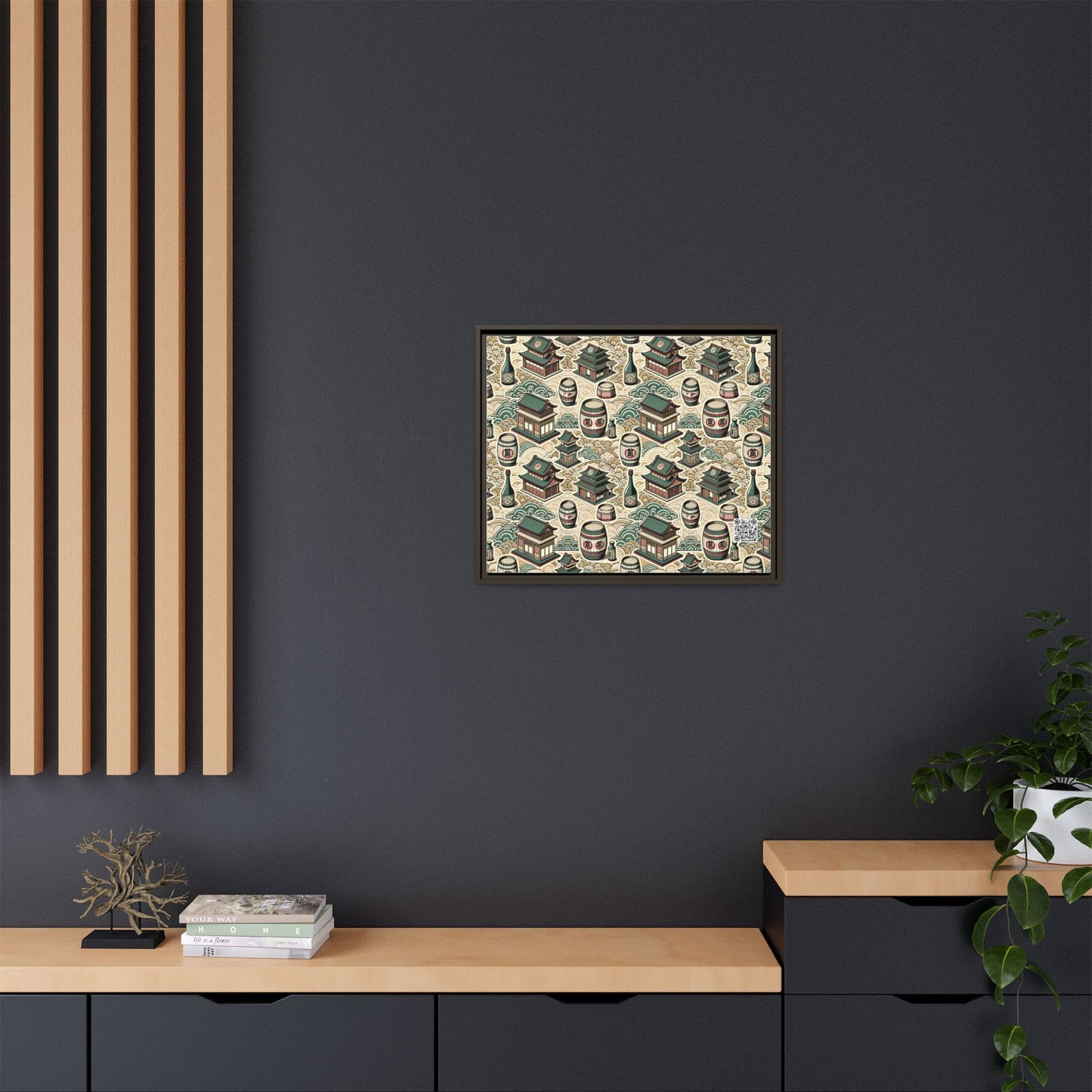 Cultural Artisanal Fusion Contemporary Cultural Elegance Matte Canvas, Framed (multi-Color) - 8404 Design-68 B