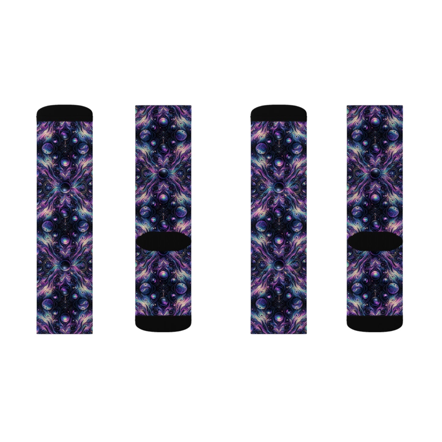 Galactic Hues Tech-Forward Cosmic Fusion Sublimation Socks - 8404 Design-41