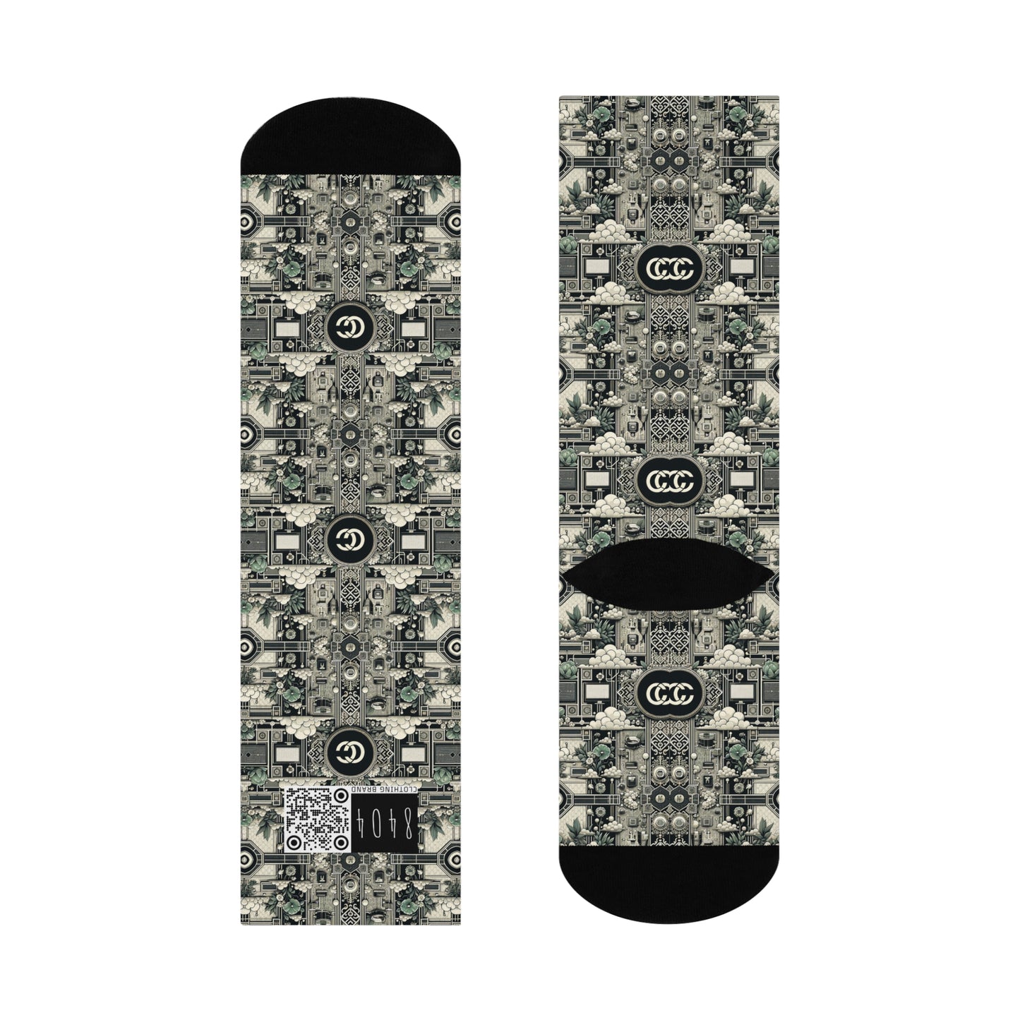 Cyber Garden Party Tech Garden Extravaganza Cushioned Crew Socks - 8404 Design-54